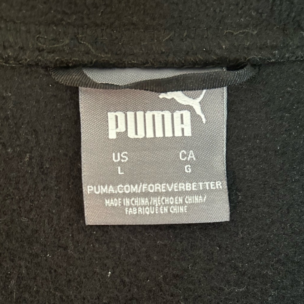 Puma Mens Large Black Full Zip Fleece Jacket Athletic Lightweight NWT - Picture 3 of 9